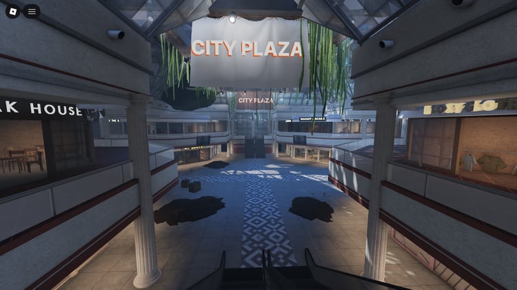 Wide corridor of abandoned mall
