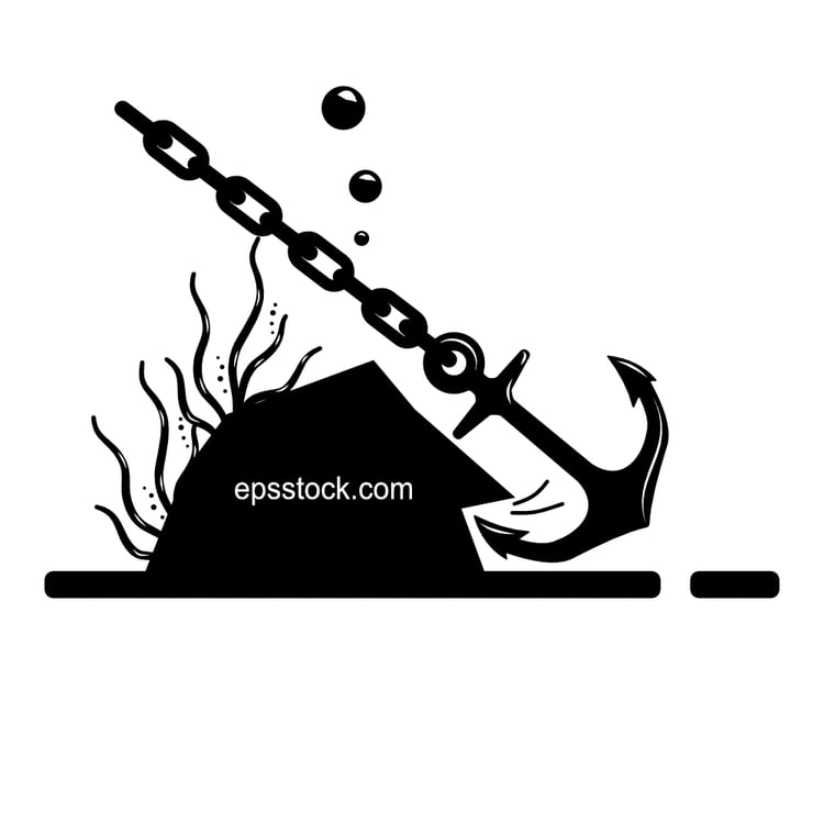 Anchor caught on a rock