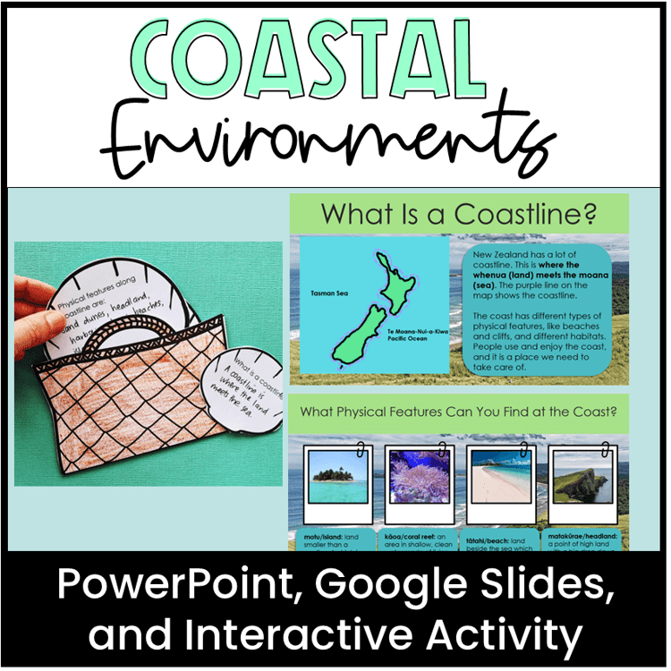 Coastal environments PowerPoint, Google Slides and interactive activity