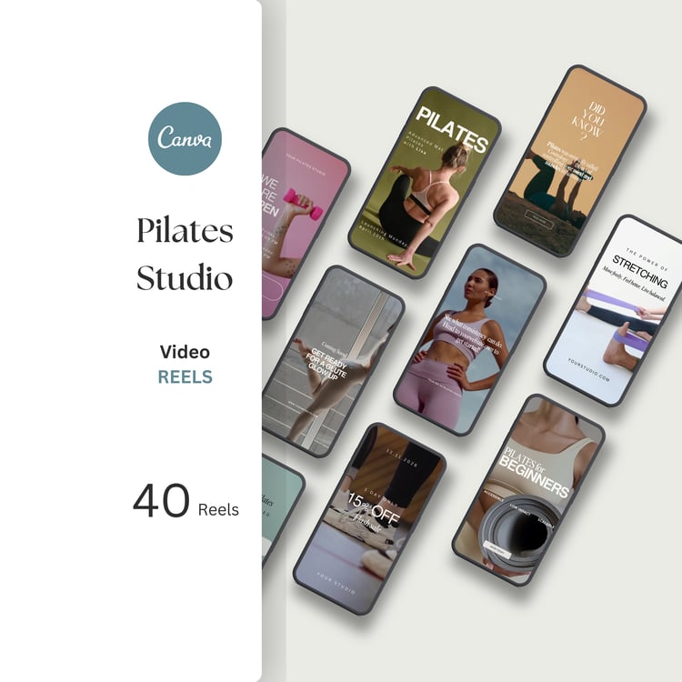 Pilates video reels templates for Pilates studios to boost engagement online.