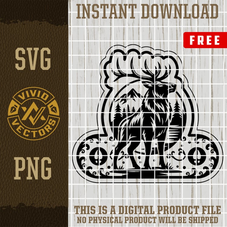 FREE elk svg png mountains forest nature wildlife clipart