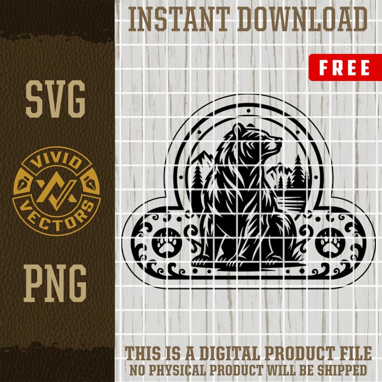 FREE bear svg png forest mountains wildlife clipart