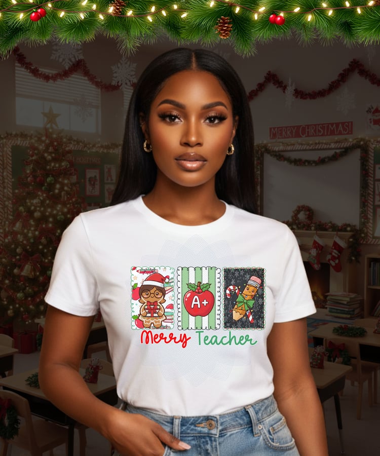 Merry Teacher PNG Christmas teacher PNG Teacher Christmas design Holiday teacher sublimation Cute teacher PNG Teacher Christmas shirt design Festive teacher clipart Teacher holiday gift design Christmas school design Teacher aesthetic PNG Kawaii teacher C