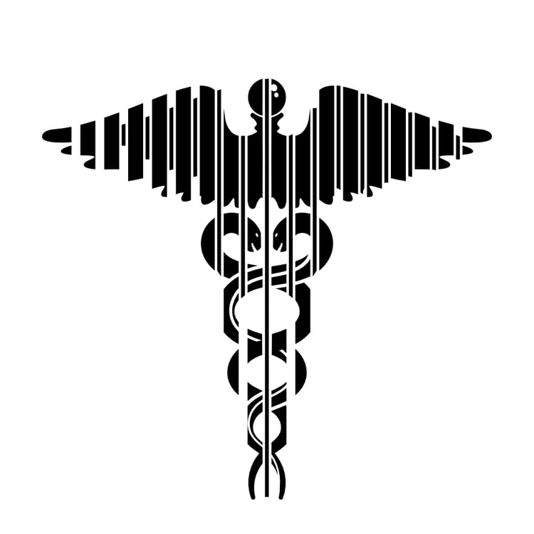 striped medical Caduceus