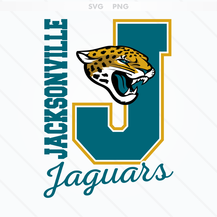 Jacksonville Jaguars logo featuring a fierce jaguar head in green, gold, and black, available in SVG and PNG formats