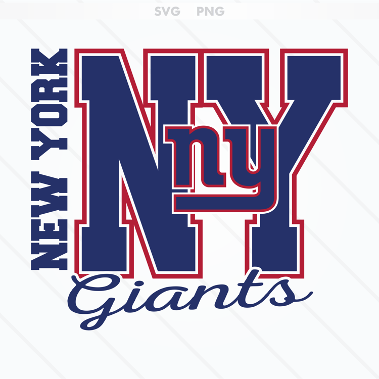 New York Giants logo featuring a bold red and blue "NY", available in SVG and PNG formats