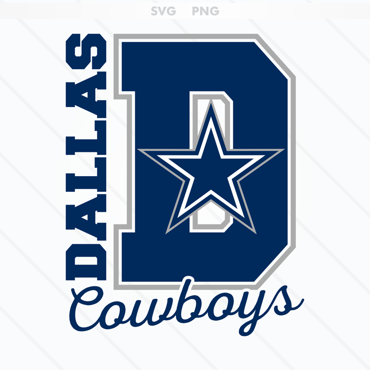 Dallas Cowboys logo featuring a bold blue star with a silver outline, available in SVG and PNG formats.
