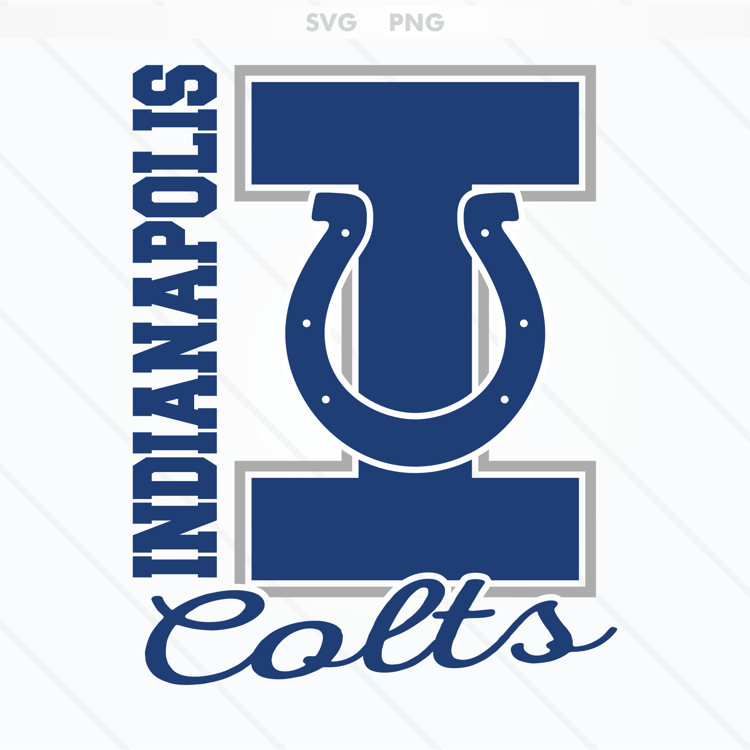 Indianapolis Colts logo featuring a classic blue horseshoe with a white outline, available in SVG and PNG formats.