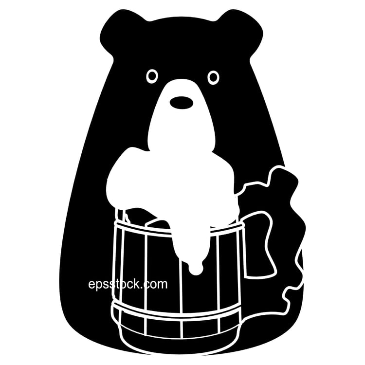 a bear with a mug of beer