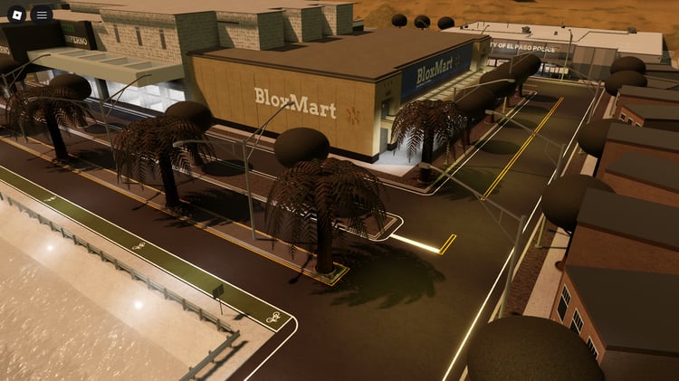 El Paso Border Patrol Roblox map with buildings