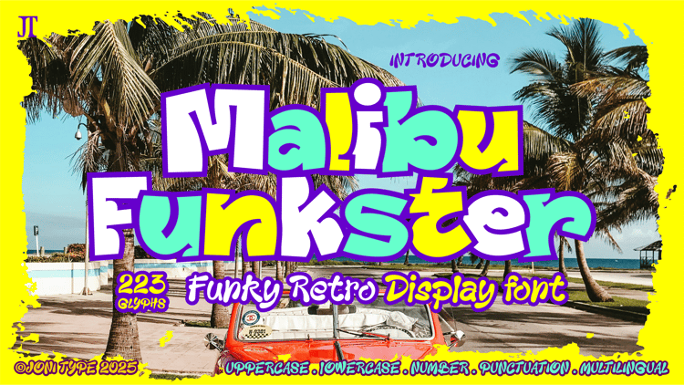 Malibu Funkster - Funky Retro display font