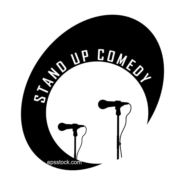 Stand Up Comedy symbol,black isolated silhouette