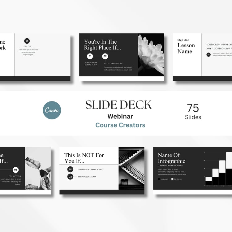 Course presentation template featuring cover pages, welcome page, and agenda slide.