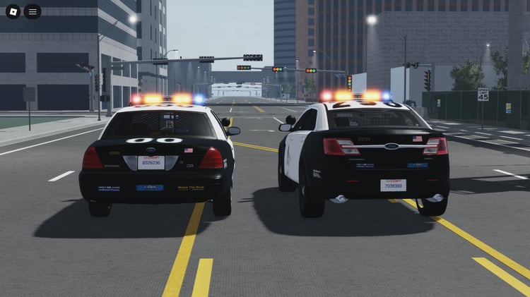 Two working LAPD vehicles in Roblox pack