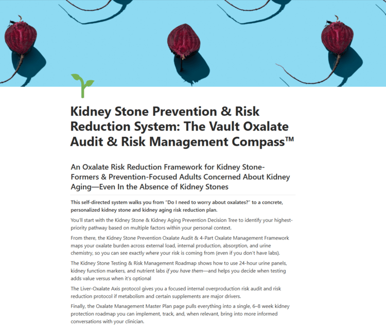 Kidney Stone Prevention & Kidney Aging Risk Reduction System