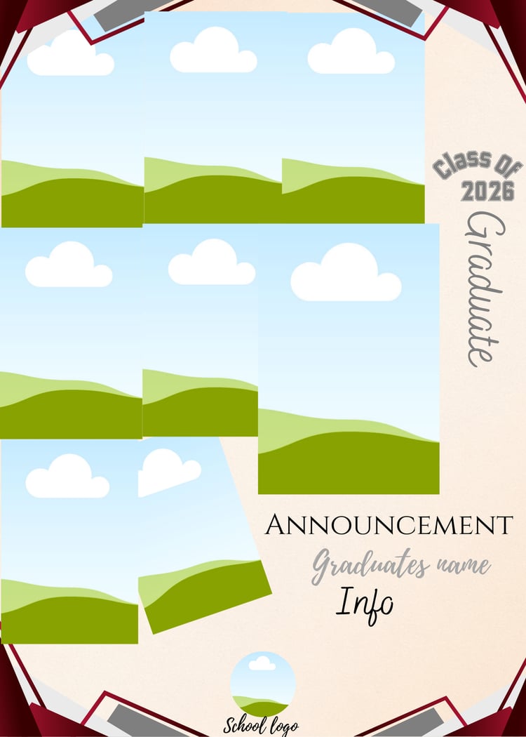Graduation Text Box Editable Release with Ray - Editable Templates