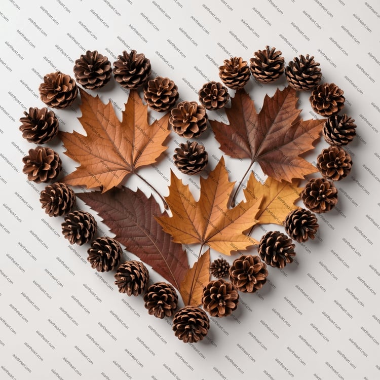 Free pinecones and dried leaf fall time heart