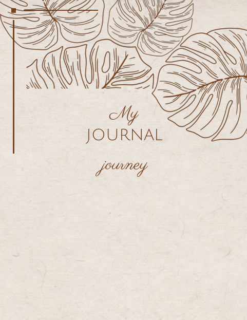 "Cover of My JOURNAL journey printable journal with soft minimalist typography reading My, JOURNAL, and journey stacked vertically – clean aesthetic design for daily reflection, self-discovery, and personal growth."
