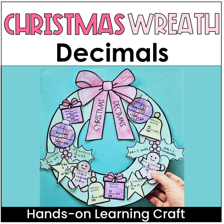 Make a Christmas wreath decimals craft.