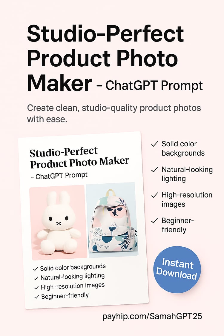 Studio-Perfect Product Photo Maker - ChatGPT Prompt