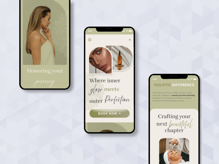 beauty salon mobile website