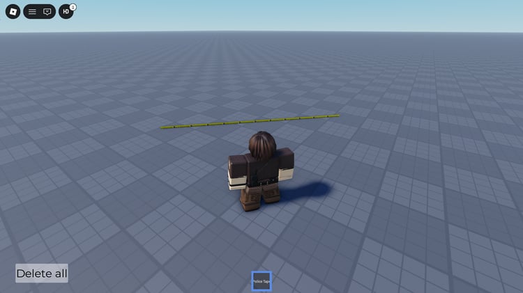 roblox police tape tool placed across a blocked area