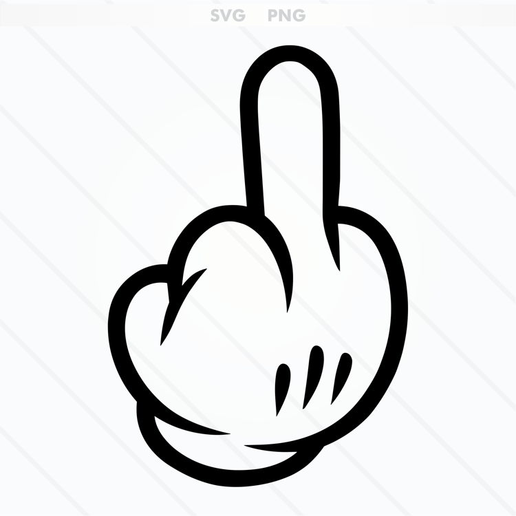 A clean, bold, and funny cartoon-glove middle finger illustration—perfect for shirts, decals, mugs, posters, and any humorous or edgy project.