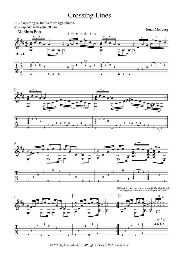 Classical & Fingerstyle Guitar Sheet Music with TAB – Printable