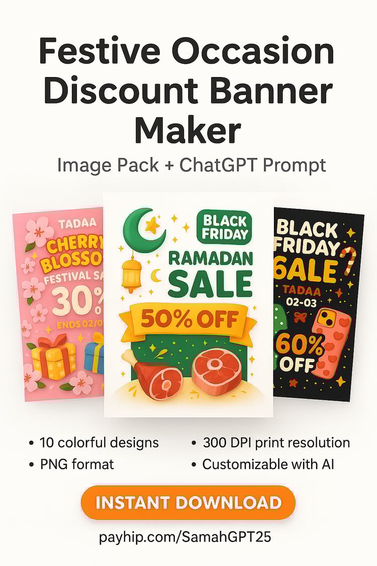Instant Festive Sale Banners – Image Pack + ChatGPT Prompt