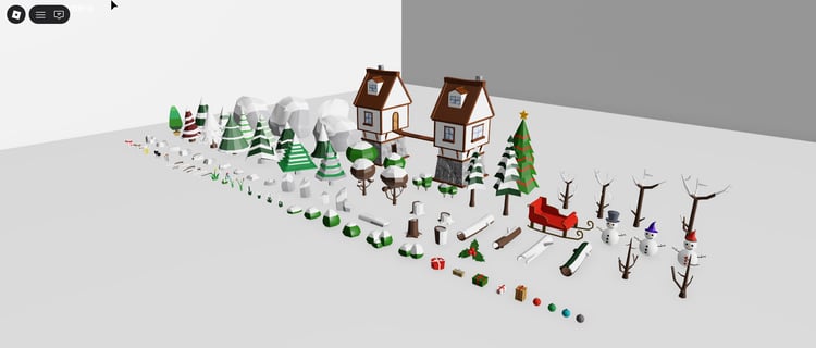 Low poly Christmas trees with ornaments