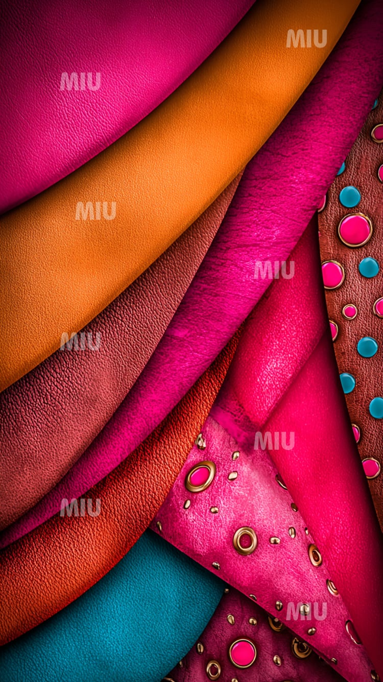 Étoffes chromatiques ondulées en rose et fuchsia avec détails sculptés brillants, créant un motif textile lumineux et dynamique