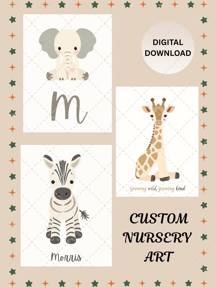 safari wall decor,custom baby poster,scandinavian wall art,gender neutral decor,safari baby animals,minimalist baby print