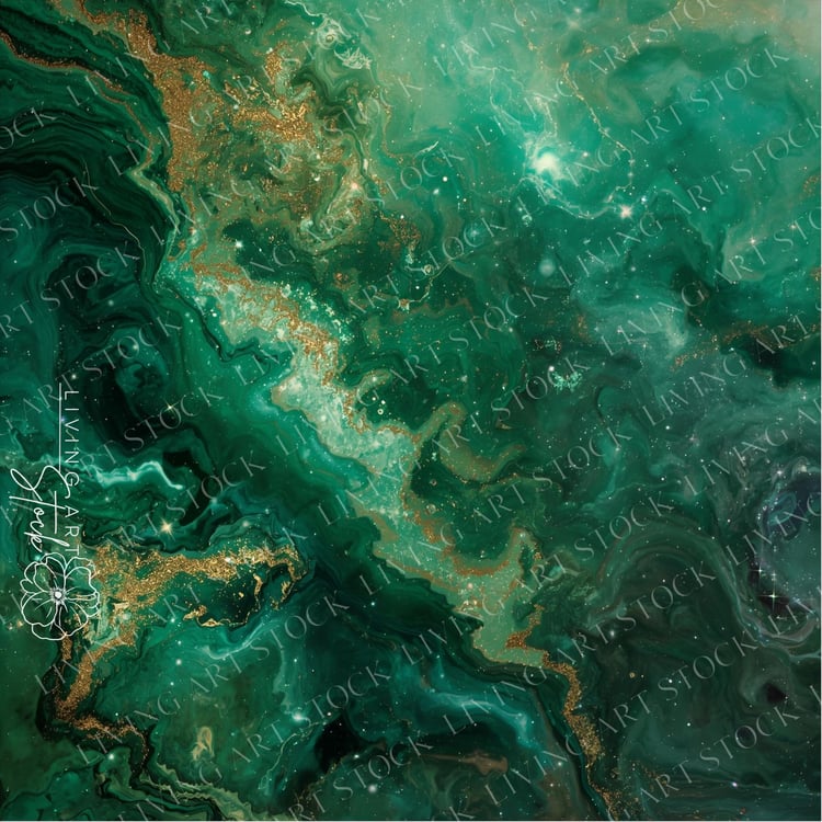 Green marble printable art
