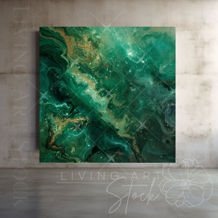 Green marble printable art