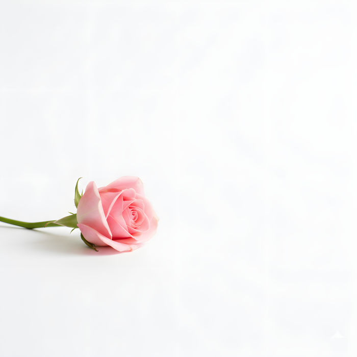 Pink rose on white background | Ai Generated