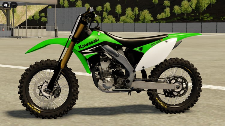 Close-up of KX450 bike design
