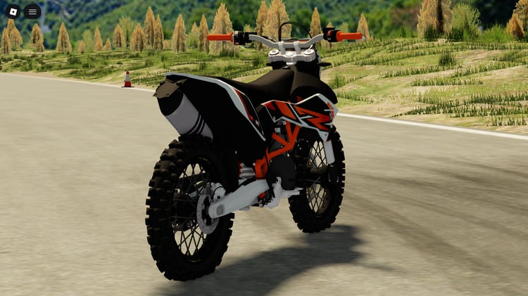Side view of realistic KTM SMC 690 motorcycle