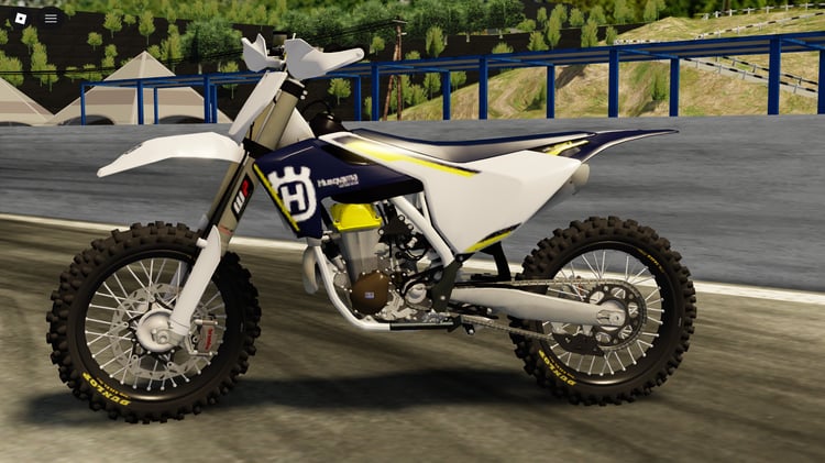 Close-up of realistic Husky motocross bike model