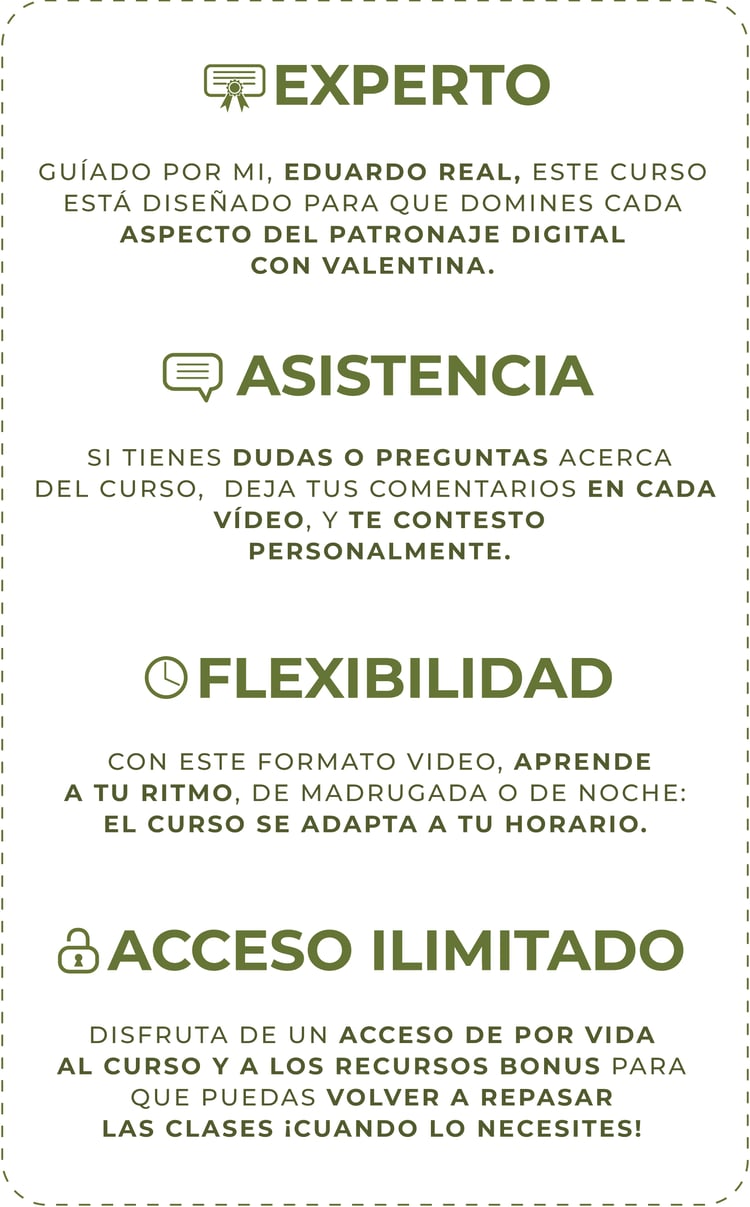 experto, patronaje, digital, asistencia, flexibilidad, acceso, ilimitado