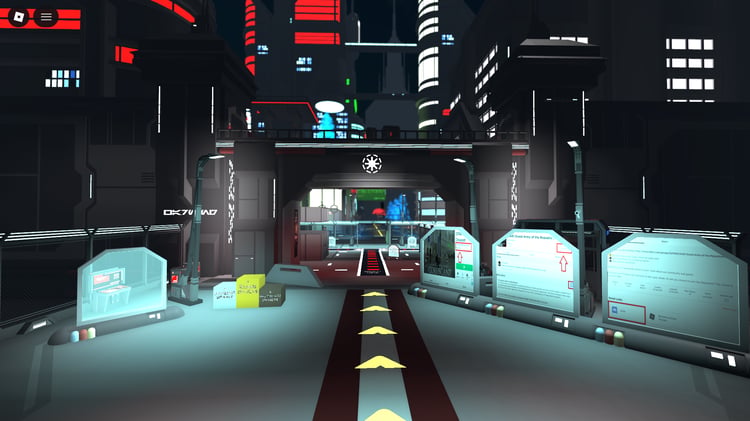 Star Wars city map in Papers Please style Roblox