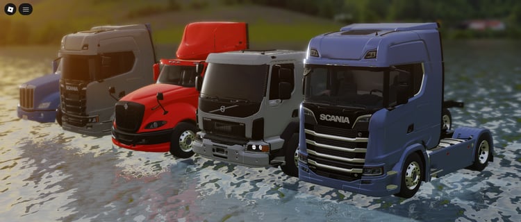 Pack of five realistic Roblox trucks designed for trucking and cargo gamesPack of five realistic Roblox trucks designed for trucking and cargo games