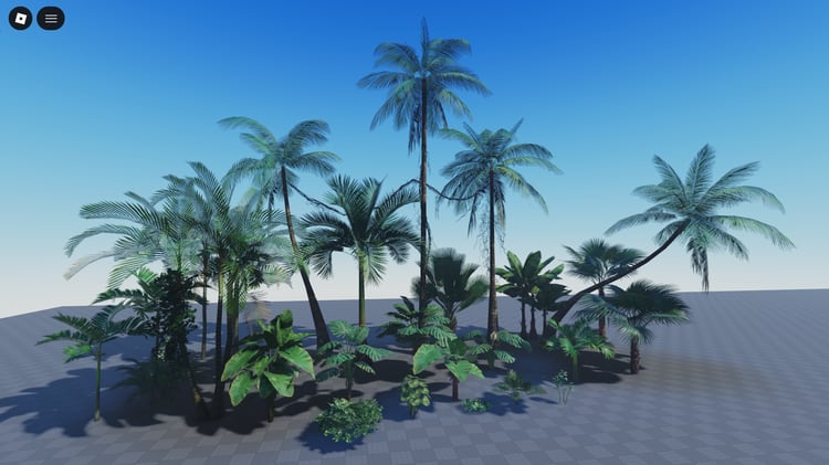 Large jungle trees used in Roblox map