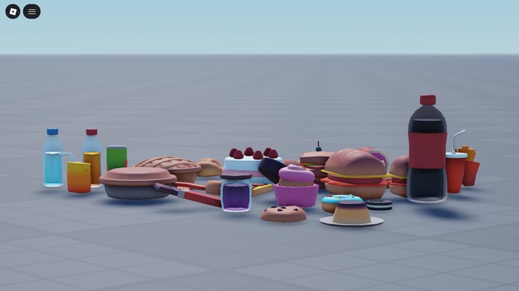 Decorative food props on table