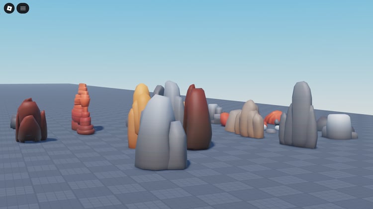 Stylized rock assets for Roblox maps