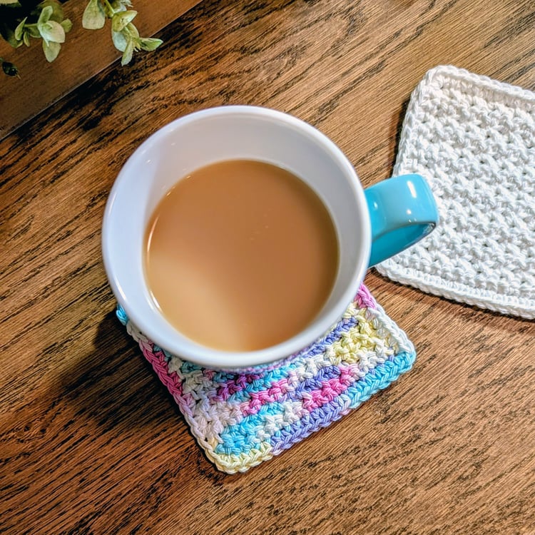 Cotton Candy Crochet Coaster