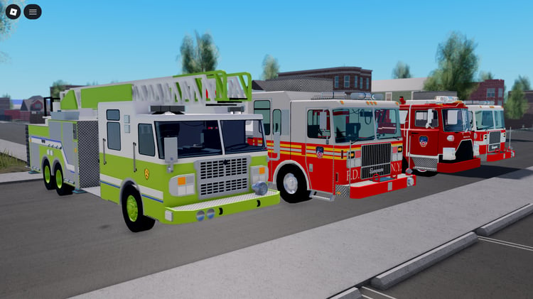 FDNY Mack firetruck detailed exterior view