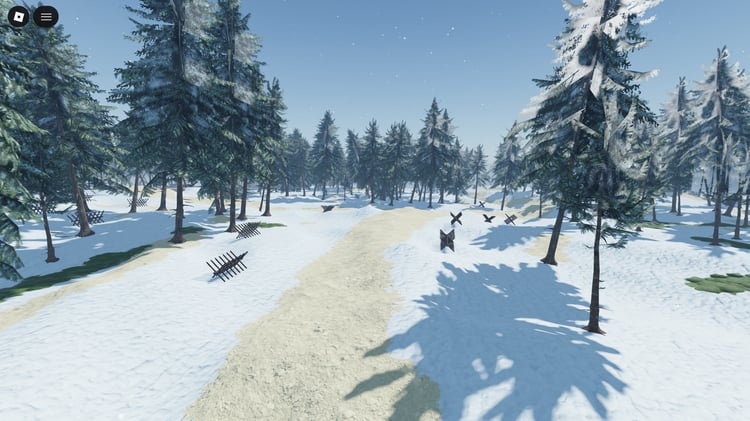 France parade grounds Roblox snowy overview