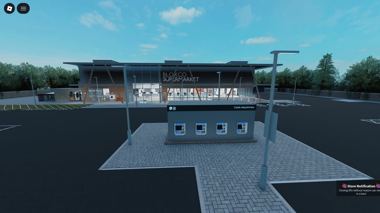 Grocery store environment used in Roblox