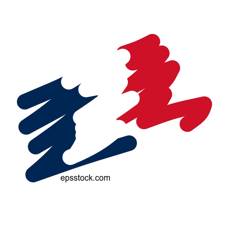 France flag line logo