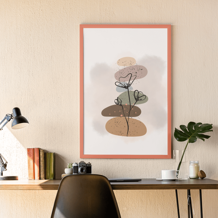 abstract floral line art printable wall art modern boho neutral decor